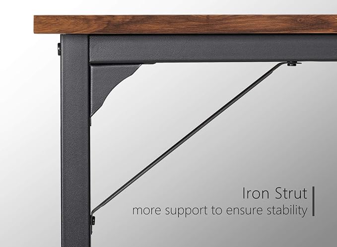 CubiCubi Computer Desk 40 Inch Study Writing Table for Home Office, Modern Simple Style PC Table with Storage Bag, Brown - LeafyLoom