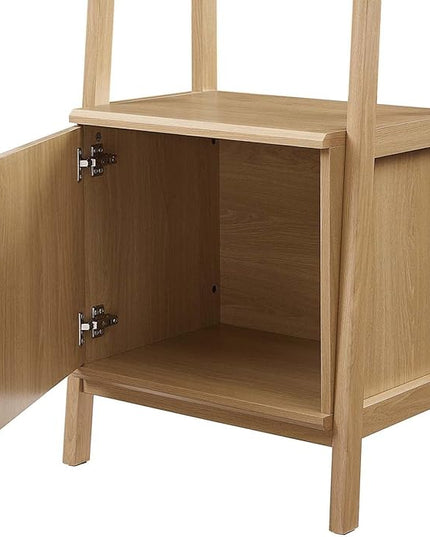 Modway 21" Bookshelf Display Case in Oak - LeafyLoom