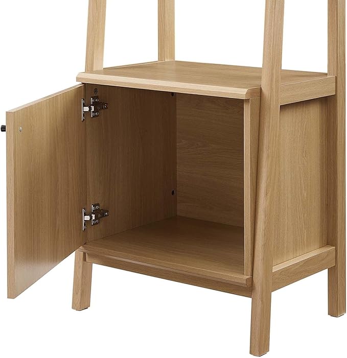 Modway 21" Bookshelf Display Case in Oak - LeafyLoom