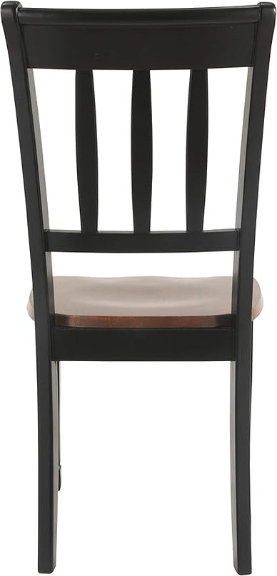 Signature Design by Ashley Owingsville Modern Farmhouse Dining Room Side Chair, Set of 2, Black and Brown - LeafyLoom