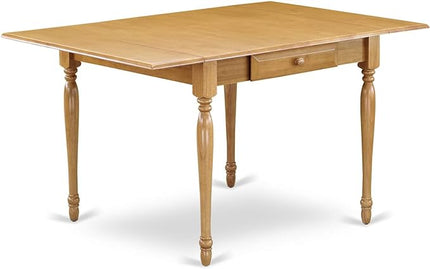 East West Furniture Monza Modern Kitchen Rectangle Dining Table Top with Dropleaf & Stylish Legs, 36x54 Inch, Oak - LeafyLoom