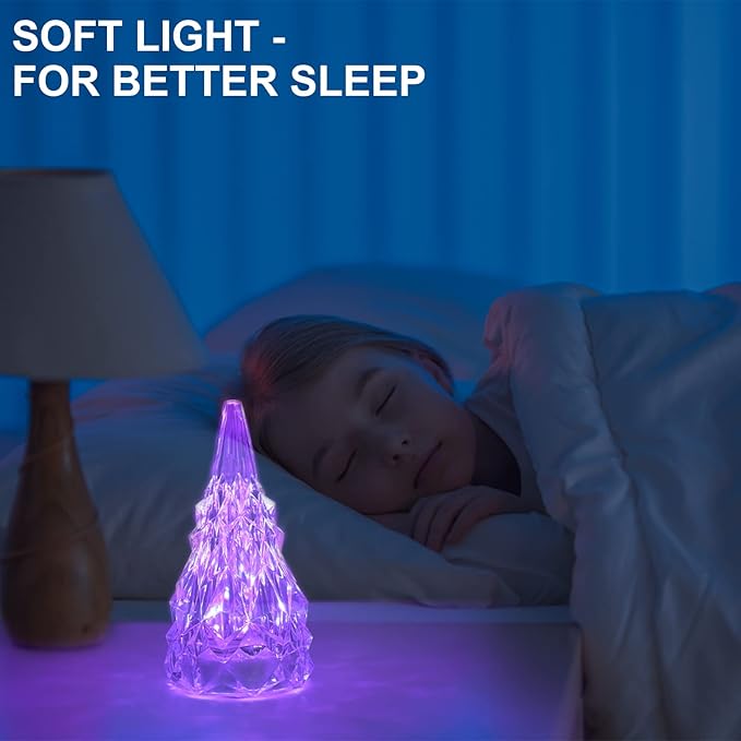 Iceberg Shape Crystal Touch Lamp RGB Tablelamp Night Light, Colorful Remote Control USB Rechargeable Dimmable Creative Lovely Gift Bedside Lights for Home Bedroom Decor - LeafyLoom