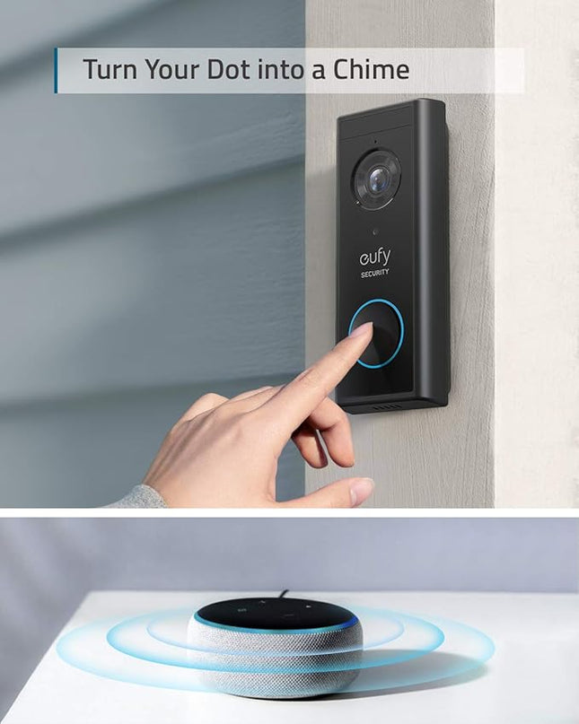 eufy Security, Video Doorbell S220 (Battery-Powered) Kit, Security Camera - 2K Resolution, 180-Day Battery Life, Encrypted Local Storage, No Monthly Fees, Built-in Storage, Motion Only Alert eufySecurity
