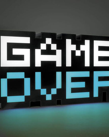 Game Over 8-Bit Pixel Light, Color Changing and Sound Reactive Mood Light, Retro Gaming Room Decor and Gift for Gamer - LeafyLoom