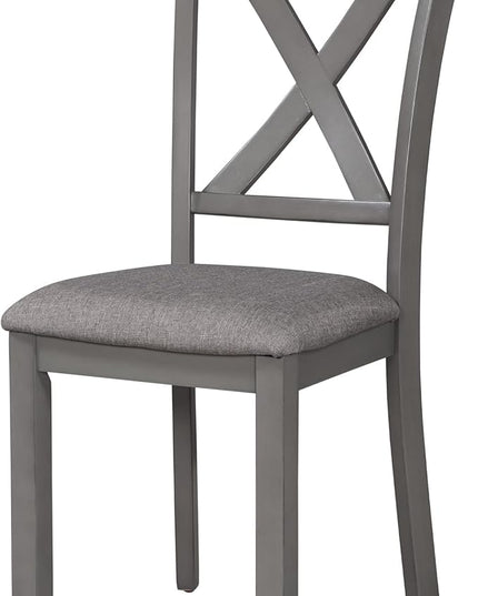 Comfortable Room Rustic Farmhouse 6-Piece Dining Set-Rectangular Wood Table, 4 Padded Chairs, 1 Bench-Ideal for Family Kitchen Gatherings, Onesize, Gray - LeafyLoom
