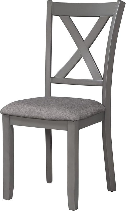 Comfortable Room Rustic Farmhouse 6-Piece Dining Set-Rectangular Wood Table, 4 Padded Chairs, 1 Bench-Ideal for Family Kitchen Gatherings, Onesize, Gray - LeafyLoom