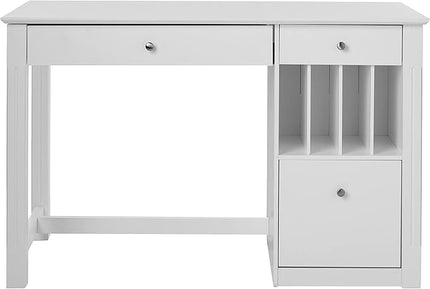 Walker Edison Modern Wood Computer Writing Desk Storage File Drawer Office Home Office Workstation Small, 48 Inch, White - LeafyLoom