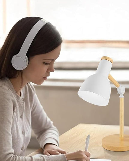 himmel Table Lamp, Adjustable Wooden Table Lamp, Children's Desk Lamp for Bedroom, Living Room, E27 Base Reading Next Lamp - LeafyLoom