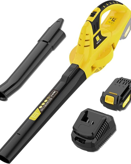 Leaf Blower Cordless,21V Handheld Electric Leaf Blower with Battery and Charger, 2 Speed Mode, Lightweight Battery Powered Leaf Blowers for Lawn Care,Patio, Yard, Sidewalk,Snow Blowing - LeafyLoom