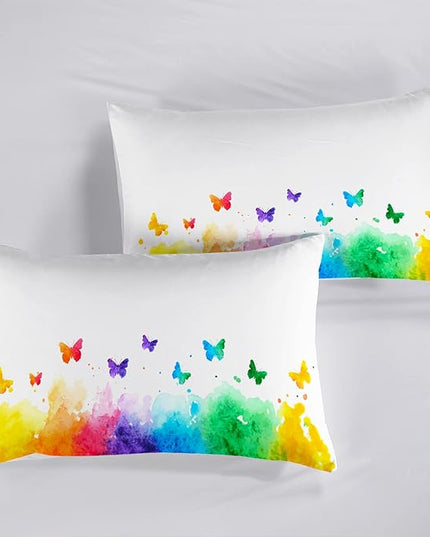 CVHOUSE Butterfly Bedding Set,Butterfly Comforter Full,Butterfly Comforter Set for Girls Kids Teens,Butterflies Quilt Set with 1 Comforter and 2 Pillow Cases- 3 Piece - LeafyLoom