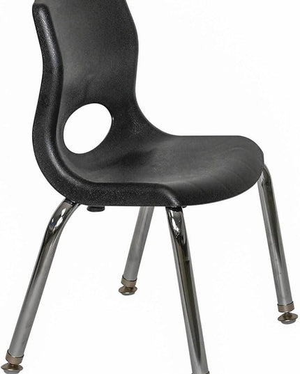 Angeles H, Black with Chrome Legs MyPosture Children's Chair, 10-inch - LeafyLoom