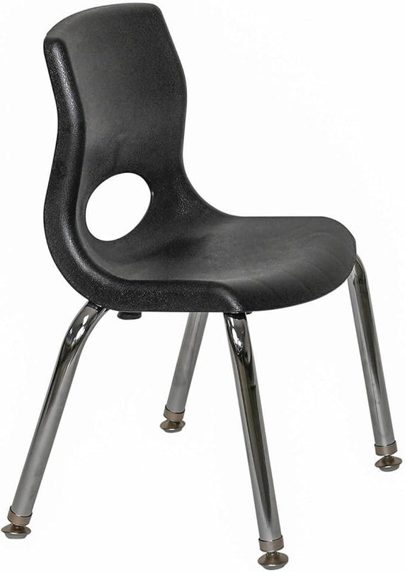 Angeles H, Black with Chrome Legs MyPosture Children's Chair, 10-inch - LeafyLoom