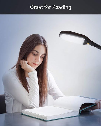 Brightech Litespan - Bright LED Floor Reading Lamp for Over Chair Crafts and Reading, Estheticians' Light for Lash Extensions, Adjustable Standing Lamp for Living Room, Bedroom, Office - Havana Brown - LeafyLoom