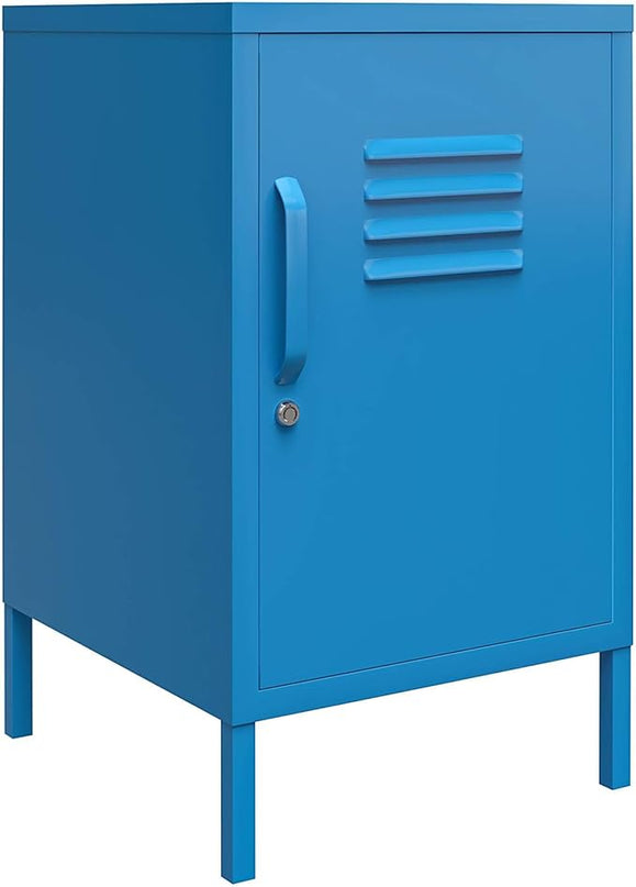 Novogratz Cache Metal Locker, Blue End Table - LeafyLoom
