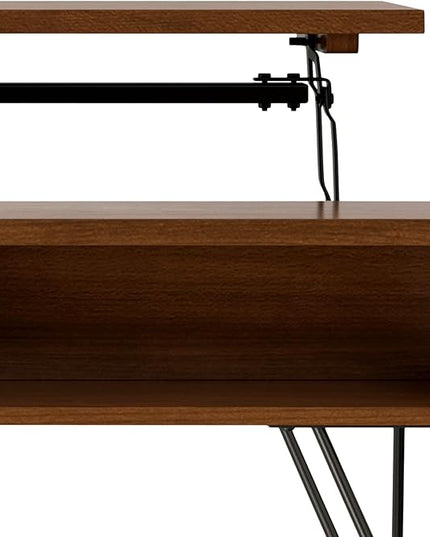 SIMPLIHOME Hunter Lift Top Coffee Table, 48 inch, Walnut Veneer - LeafyLoom