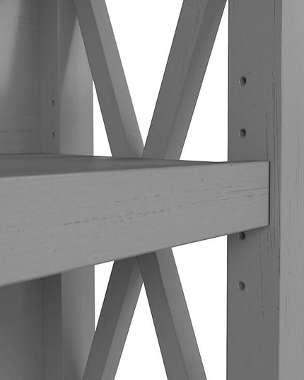 Bush Furniture Key West Small 2 Shelf Bookcase in Cape Cod Gray - LeafyLoom