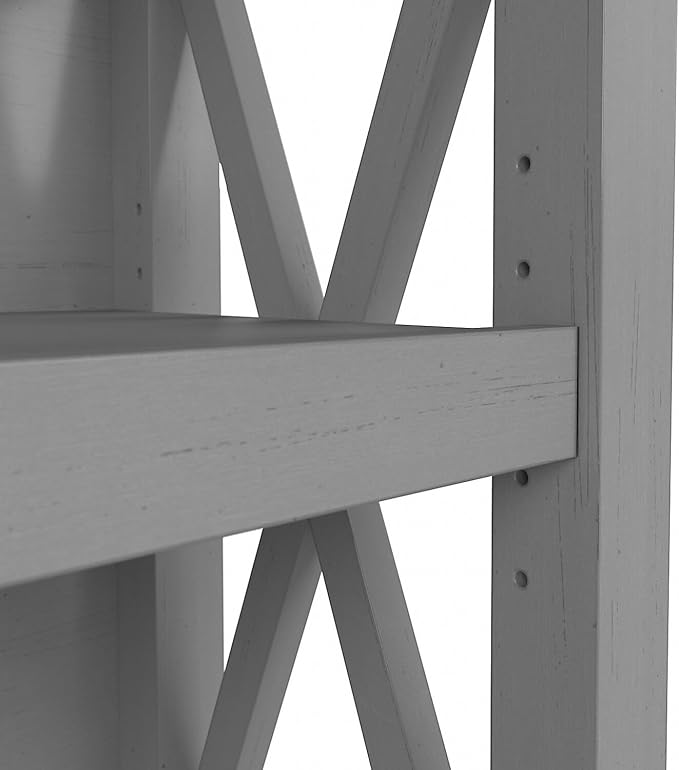 Bush Furniture Key West Small 2 Shelf Bookcase in Cape Cod Gray - LeafyLoom