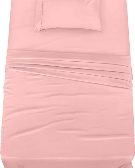 Utopia Bedding Twin Bed Sheets Set - 3 Piece Bedding - Brushed Microfiber - Shrinkage and Fade Resistant - Easy Care (Twin, Pink) - LeafyLoom