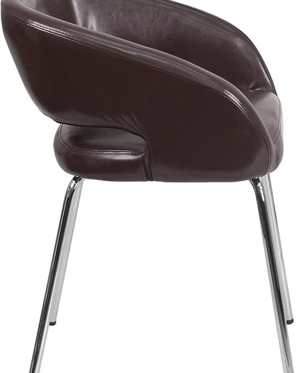 Flash Furniture Fusion Series Contemporary Brown LeatherSoft Side Reception Chair - LeafyLoom