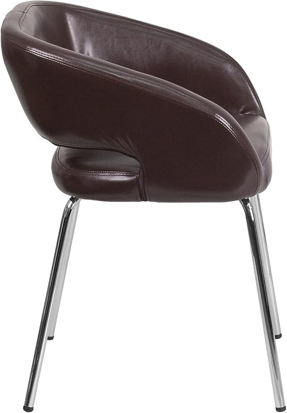 Flash Furniture Fusion Series Contemporary Brown LeatherSoft Side Reception Chair - LeafyLoom