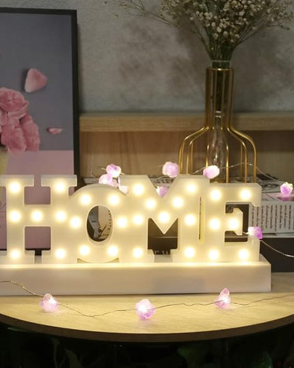 GUOCHENG Home Letter Decor Light LED Alphabet Marquee Light Sign Home Decorative Mood Table Lamps for Bedroom Children Kids Room Nursery Everyday Indoor Motif Decor - LeafyLoom