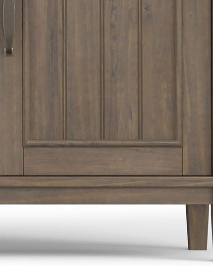 SIMPLIHOME Lev SOLID WOOD 53 Inch Wide Contemporary TV Media Stand in Smoky Brown for TVs up to 60 Inches, for The Living Room and Entertainment Center - LeafyLoom