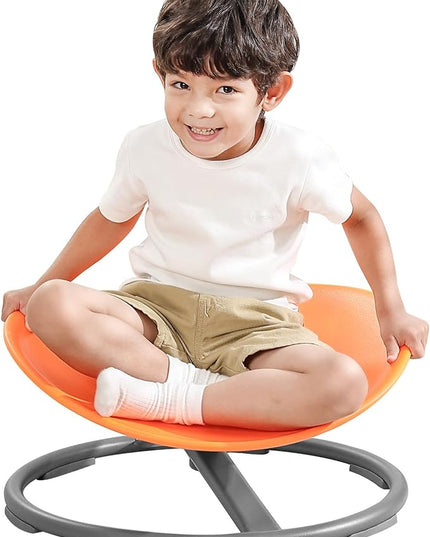 Sensory Spinning Chair for Autism Kids Sit and Spin Chair for Kids ADHD Chair Training Body Coordination Kids Swivel Chair Autism Sensory Products (Orange) - LeafyLoom