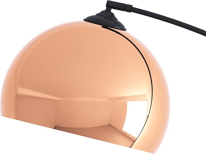 GETINLIGHT 66" Modern Rose Gold Arc Floor Lamp with Metal Shade and Black Marble Base, LED Bulb Included, IN-0806-1-CP - LeafyLoom
