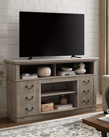 NicBex TV Stand for 65 Inch TV Modern TV Media Console Table with Open and Closed Storage Space,Entertainment Center with Storage for Living Room,60 Inch,Light Grey - LeafyLoom