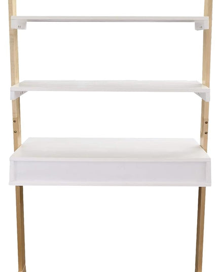 American Trails Freestanding Ladder Desk With Drawer, Natural Maple/White - LeafyLoom