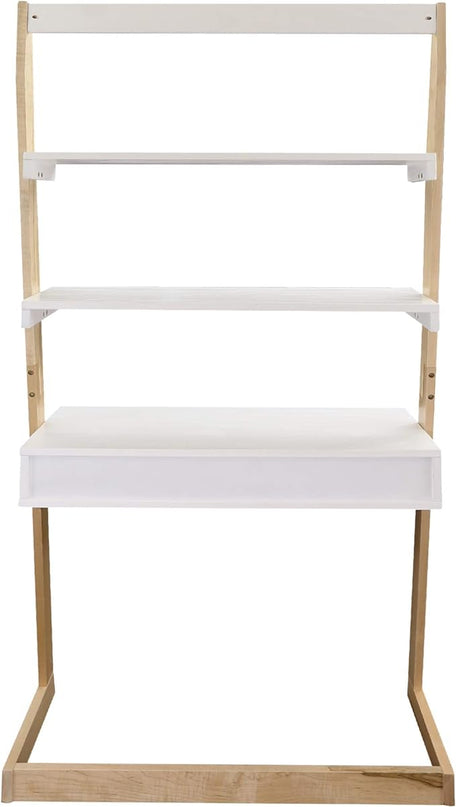 American Trails Freestanding Ladder Desk With Drawer, Natural Maple/White - LeafyLoom