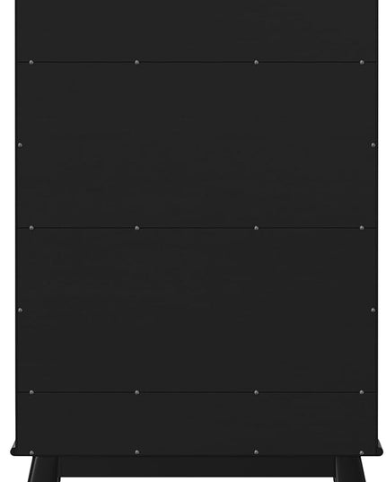 SIMPLIHOME Draper SOLID HARDWOOD 64 inch x 35 inch Mid Century Modern Wide Bookcase and Storage Unit in Black for The Living Room, Study Room and Office - LeafyLoom