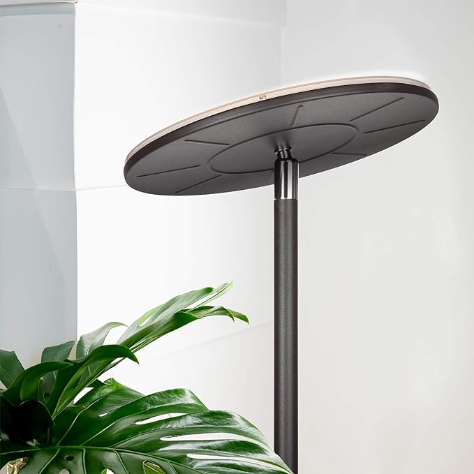 Brightech Sky LED Floor lamp, Torchiere Super Bright Floor Lamp for Living Rooms & Offices - Dimmable, Tall Standing Lamp for Bedroom Reading - Bronze - LeafyLoom