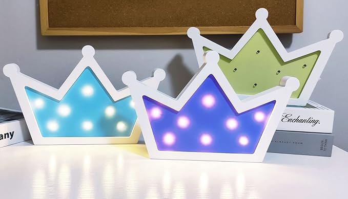 Purple Crown LED Light,Crown Lights Wall Decor,Princess Queen Kings Decoration Sign for Kids Room Home Living Room Bedroom Wedding Birthday Party Christmas - LeafyLoom