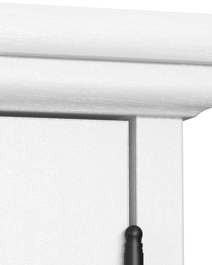 Bush Furniture Westbrook Tall 5 Shelf Bookcase with Glass Doors in White Ash | Farmhouse Bookshelf Cabinet for Living Room and Home Office - LeafyLoom