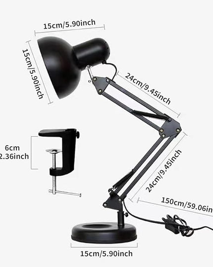 ShellKingdom Architect Task Lamp, Adjustable Swing Arm Desk Lamp with Clamp, Classic Desk Lamp for Home Office Reading (Black) - LeafyLoom