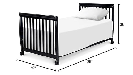 DaVinci Kalani 4-in-1 Convertible Mini Crib in Ebony | Greenguard Gold Certified - LeafyLoom