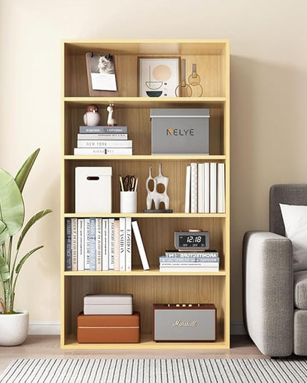Basic Open Shelf Bookcase - 4-Tier Wooden Cube Storage Shelves Split Bookshelf, White - LeafyLoom