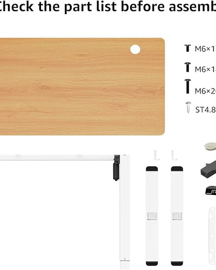 MOUNTUP Height Adjustable Electric Standing Desk Whole-Piece, 48 x 24 Inches Quick Assembly Sit Stand Desk, Stand Up Desk with Memory Controller, Ergonomic Desk, Oak - LeafyLoom