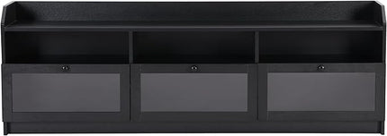 Merax Sleek & Modern Design TV Stand with Acrylic Board Door and Black Handles, Chic Elegant Media Console for Television Up to 65", Ample Storage Space Cabinet, 63.0 inch Length - LeafyLoom