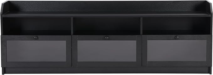 Merax Sleek & Modern Design TV Stand with Acrylic Board Door and Black Handles, Chic Elegant Media Console for Television Up to 65", Ample Storage Space Cabinet, 63.0 inch Length - LeafyLoom