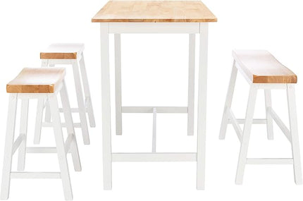 Safavieh Home Collection Ronin Natural and White 4-Piece-Table-Pub-Set - LeafyLoom