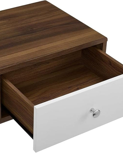 Modway Transmit 70" Media Console Wood TV Stand, 70 Inch, Walnut White - LeafyLoom