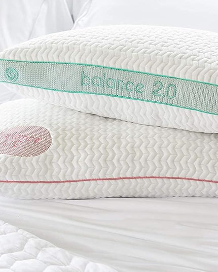 Bedgear Balance Performance Pillow - Size 2.0 - Moisture Wicking Bed Pillows for All Sleep Positions - Medium Firmness - Washable Cover - Back, Stomach, Side Sleeper Pillow - 20" W x 26" L x 5.75" H - LeafyLoom