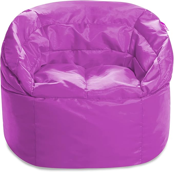 Posh Creations Structured Comfy Seat for Playrooms and Bedrooms, Large Bean Bag Chair, Sonoma Lounger, Purple - LeafyLoom