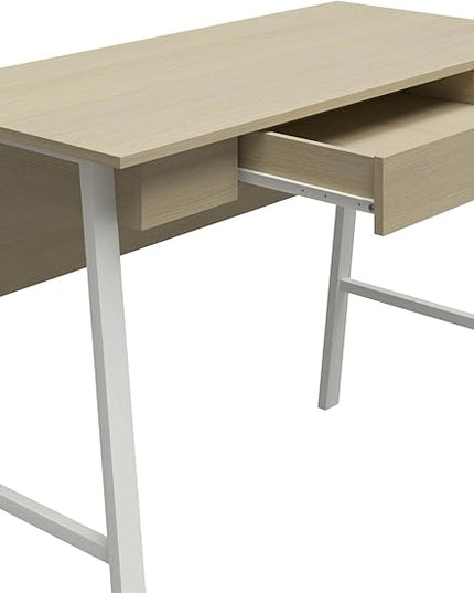 Ameriwood Home Oxford Computer Desk with Drawer, Pale Oak - LeafyLoom