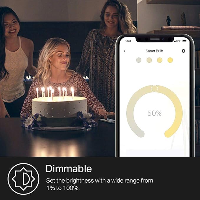 Kasa Smart Light Bulbs that works with Alexa and Google Home, Dimmable Smart LED Bulb, A19, 9W, 800Lumens, Soft White(2700K), CRI≥90, WiFi 2.4Ghz only, No Hub Required, 4 Count (Pack of 1)(KL110P4) KasaSmartbyTP-Link