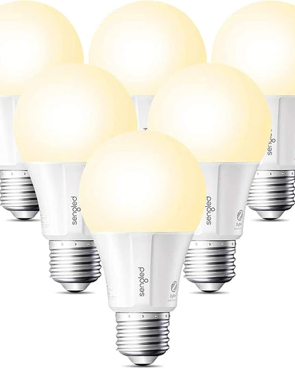 Sengled Zigbee Smart Light Bulbs, Smart Hub Required, Works with SmartThings and Echo with Built-in Hub, Voice Control with Alexa and Google Home, Soft White 60W Eqv. A19 Alexa Light Bulb, 6 Pack Sengled