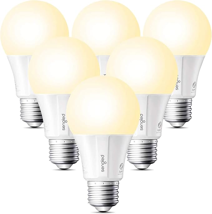 Sengled Zigbee Smart Light Bulbs, Smart Hub Required, Works with SmartThings and Echo with Built-in Hub, Voice Control with Alexa and Google Home, Soft White 60W Eqv. A19 Alexa Light Bulb, 6 Pack Sengled