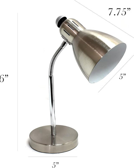Simple Designs LD1037-BSN Semi Flexible Desk Lamp, Brushed Nickel - LeafyLoom